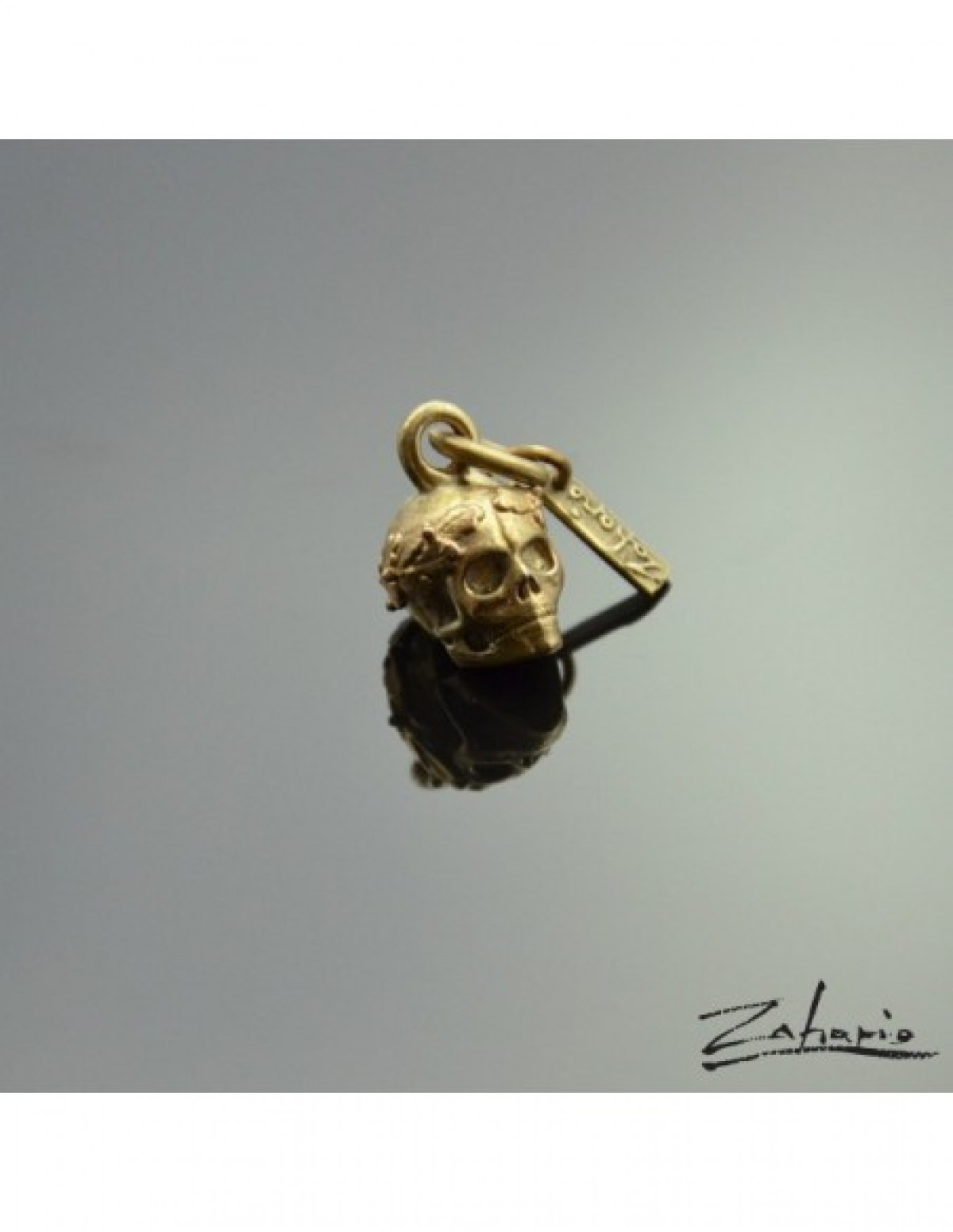 Wisior czaszka wieniec dębowy brąz Zahario